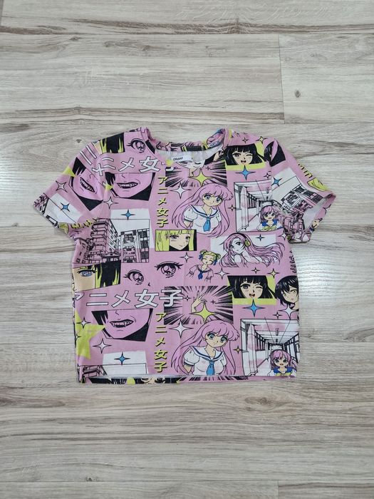Crop top, y2k, grunge, koszuka blackpink, top anime, oversize t-shirt