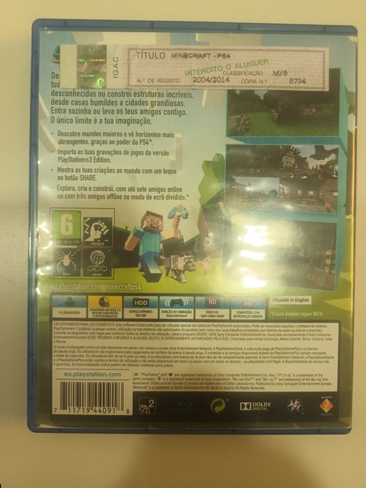Minecraft Jogo em Português PS4