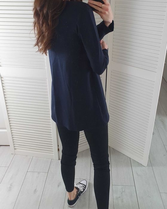 Lizai granatowa tunika bluzka z naszywkami M 38