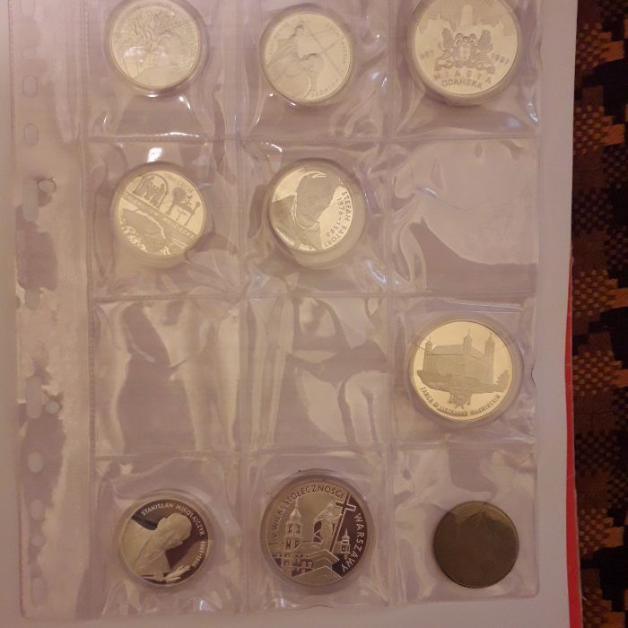 Monety kolekcjonerskie srebrne polskie od 1995 do 2003 r. (komplet)
