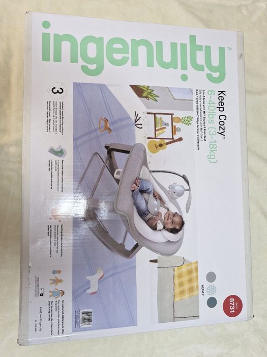 Шезлонг дитячий,  качалка- Ingenuity Keep Cozy 3 в 1. НОВА!