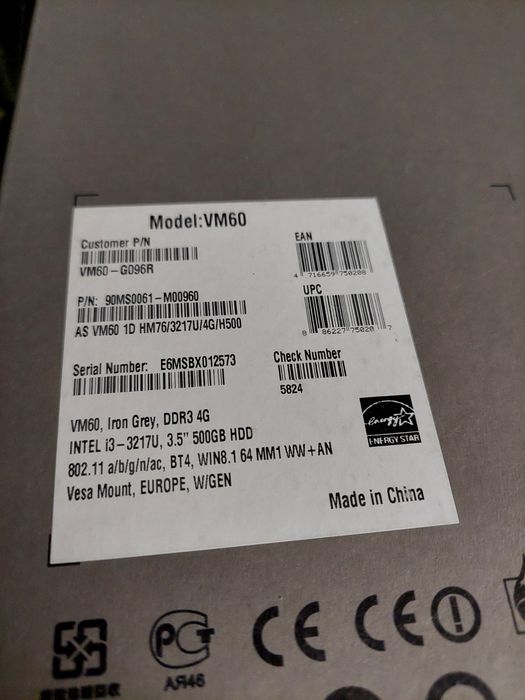 Asus Vivo Pc VM60 (Ler Descrição Completa)