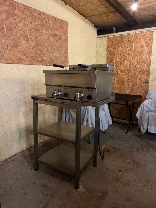 Fritadeira industrial trifásico + Bancada Inox