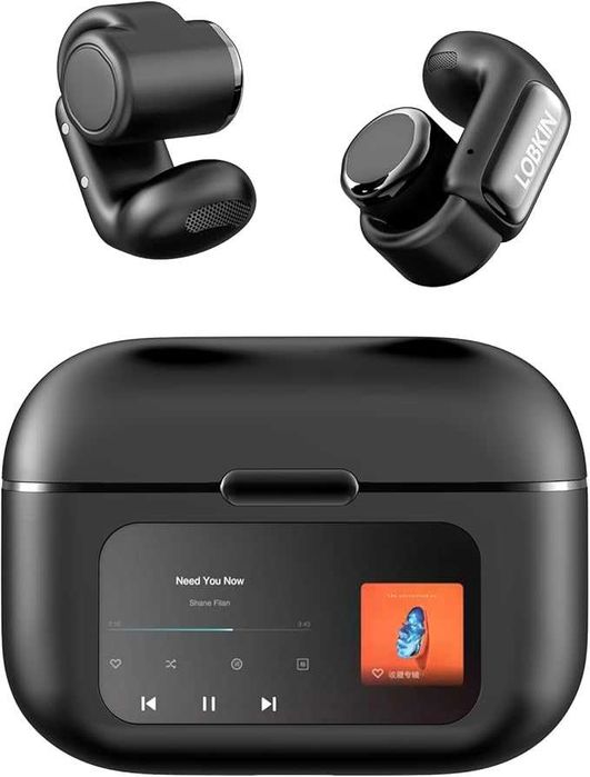 Słuchawki douszne z klipsem LOBKIN Open Ear bezprzewodowe Bluetooth 5.4 wyświetlacz LED pamięć 4 GB