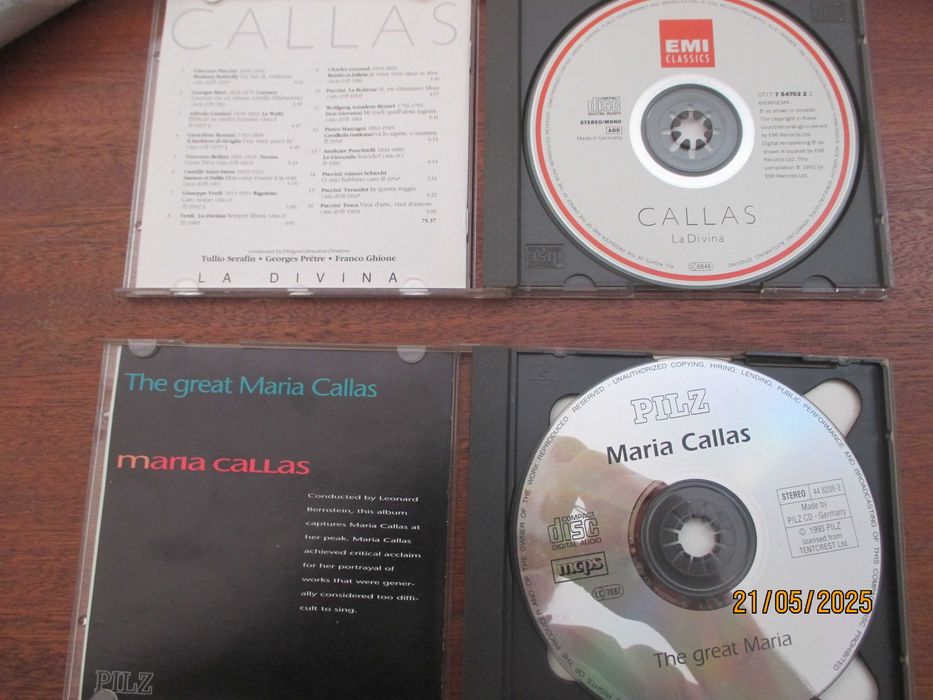 Vários cd's de cantores líricos - Callas, Pavarotti, Carreras ,Domingo