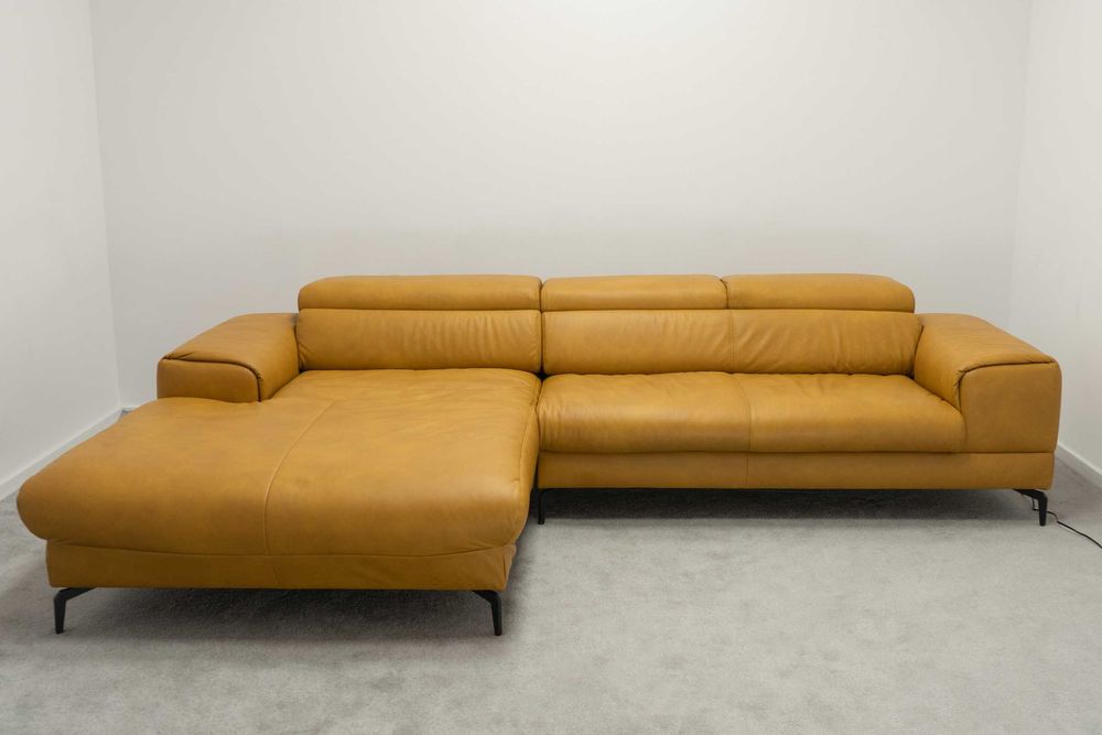 NAROŻNIK PIEDROO Musztardowy rozkładany 303x191cm BGM24.pl B 9819 -50%