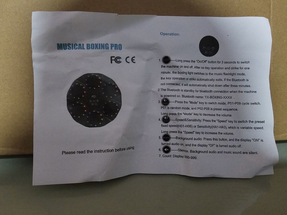Almofada de boxe recarregável Bluetooth Light Up e máquina de exercíci