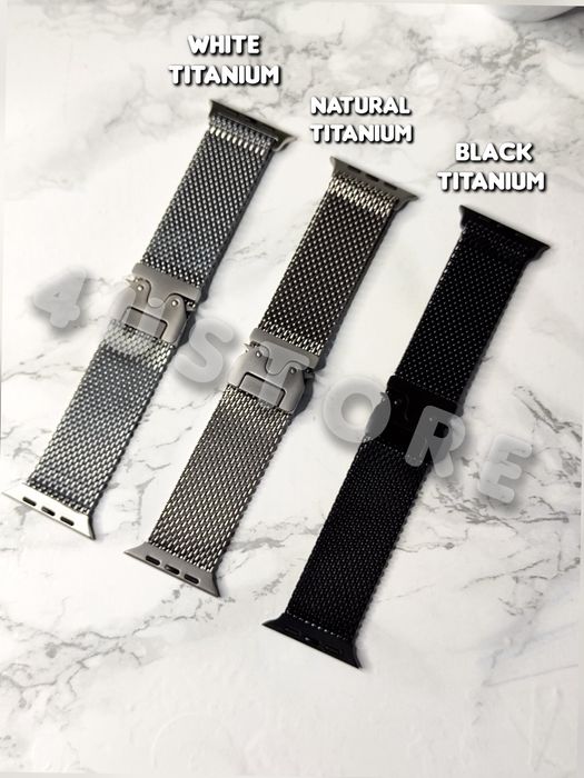 Ремешок Titanium Milanese Loop на Apple Watch 44 45 49 металлический