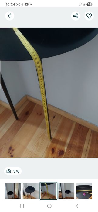Nowoczesny stolik przyścienny/konsola metal loft