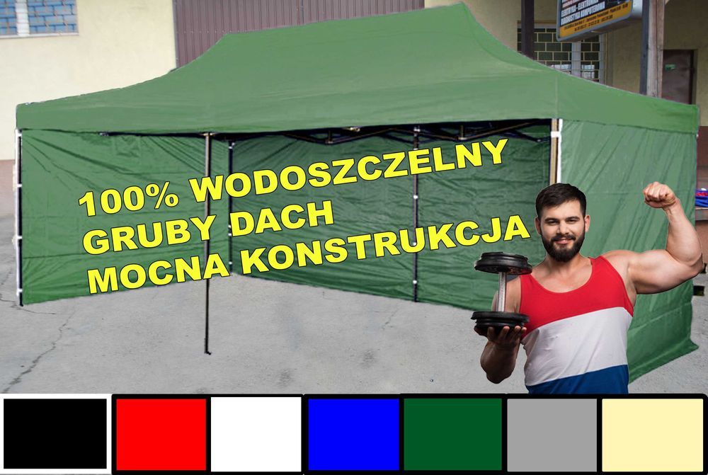 50kg 3x6 18m MOCNY Namiot Handlowy Ogrodowy Pawilon Ekspresowy Targowy