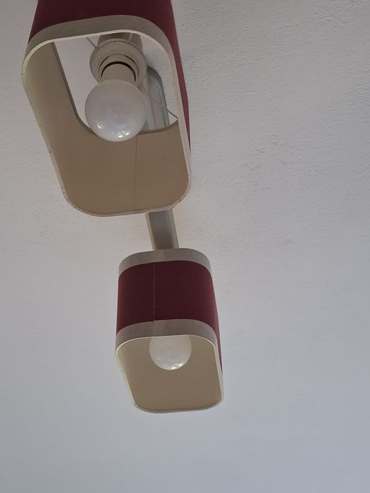 Żyrandol bordo-szary