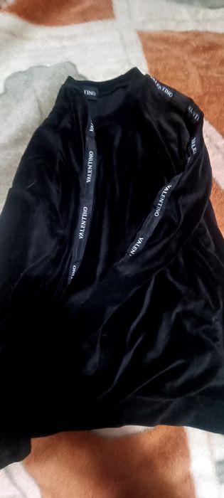 Dres welurowy Valentino czarny lampasy m/l