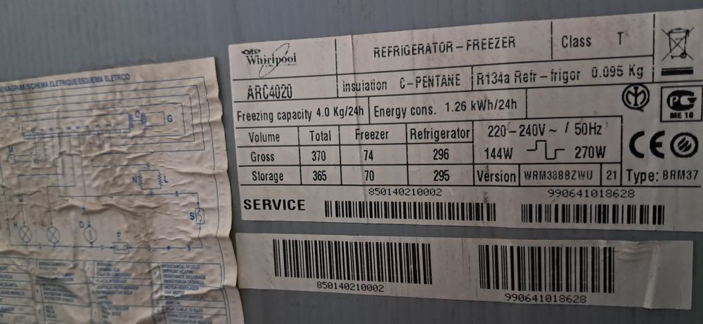 Холодильник Whirlpool ARC4020: 7 000 грн. - Холодильники Запорожье