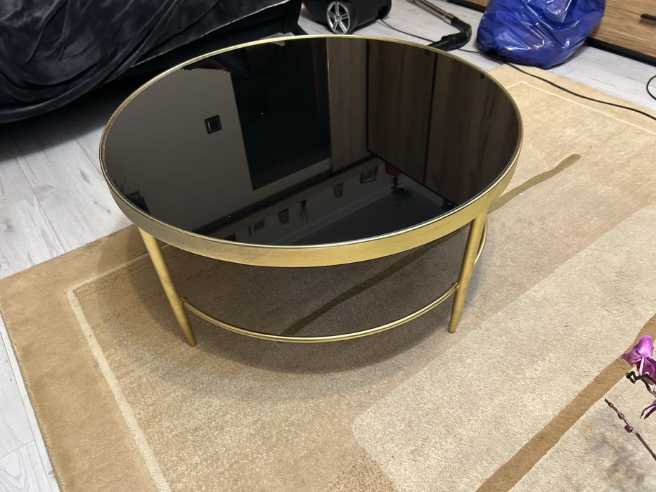 Stolik kawowy czarno zloty