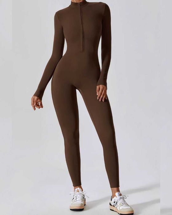 Комбінезон спортивний Alo Yoga Long Sleeve Jumpsuit Brown