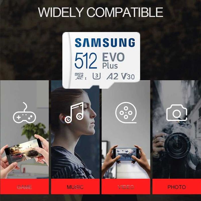 Карта пам'яті Samsung EVO Plus 512GB microSDXC UHS-I U3 V30 A2 4K