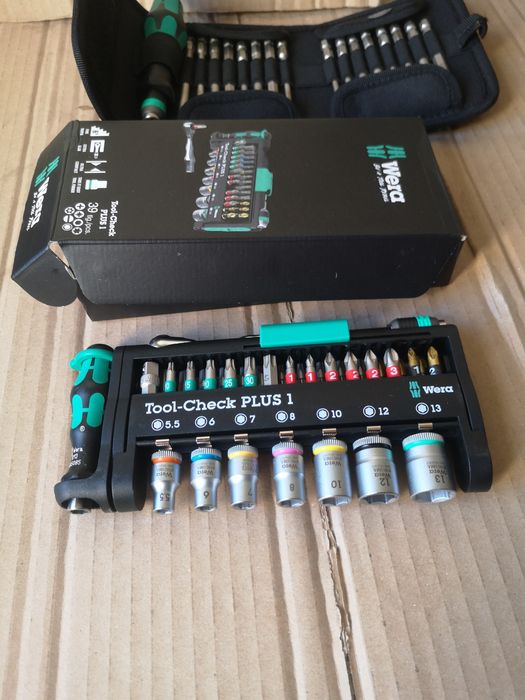 Wera tools check plus 39 klucze zestaw nasadki bity etui nowe EUR
