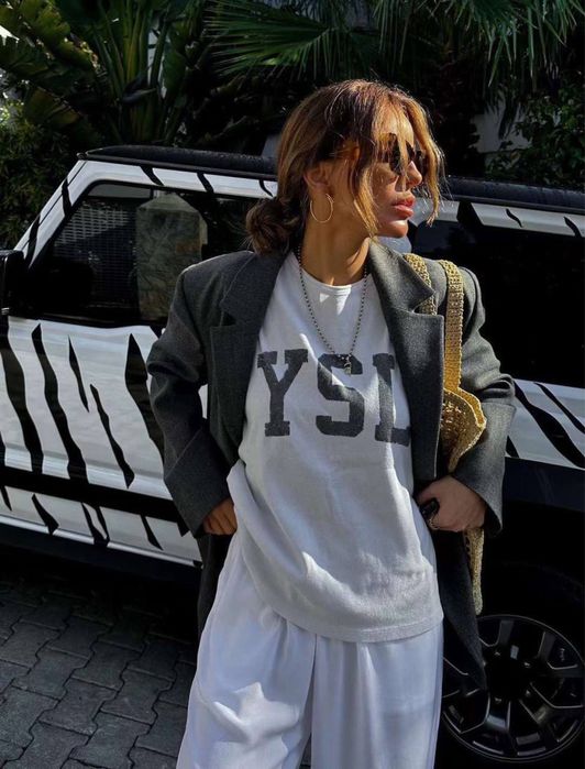 Топ, розпродаж люксових речей до 50%, Футболка YSL , розмір L