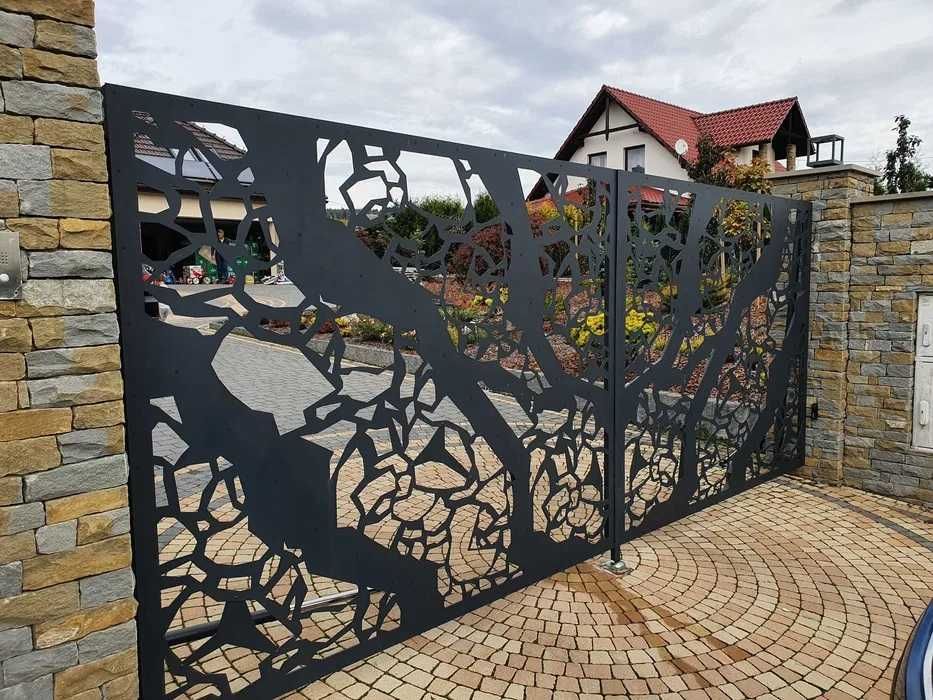 Bramy Ogrodzenia # Ręcznie kute metalowe malowane # Sewi Kowalstwo