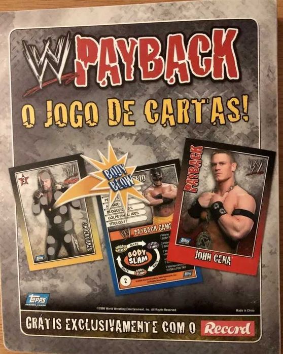 Caderneta com o Jogo “Payback”  O jogo de Cartas do Jornal Record 2006