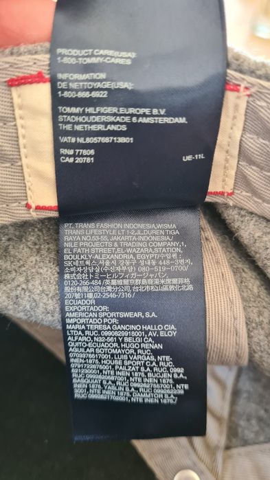 Czapka z daszkiem bejsbolówka Tommy Hilfiger Denim. Szara Drill y2k