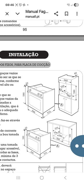 Forno elétrico de encastre