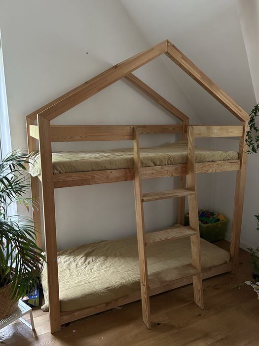 Lozeczko pietrowe drewninane dzieciece