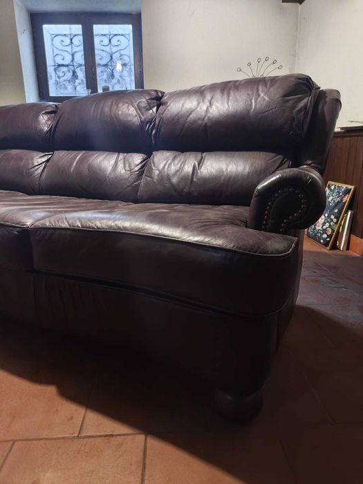 Sofa em pele, vintage