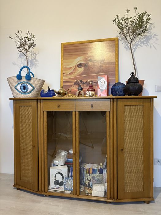 Kwiaty rattan ratanowa boho komoda meble