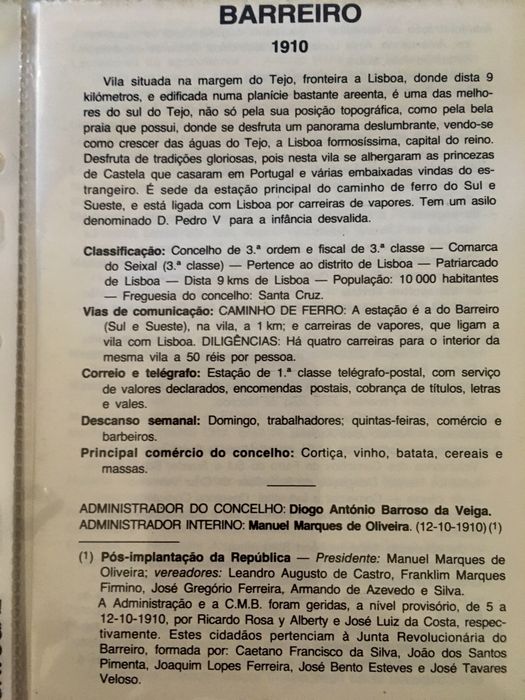 Postais Antigos - Barreiro antigo