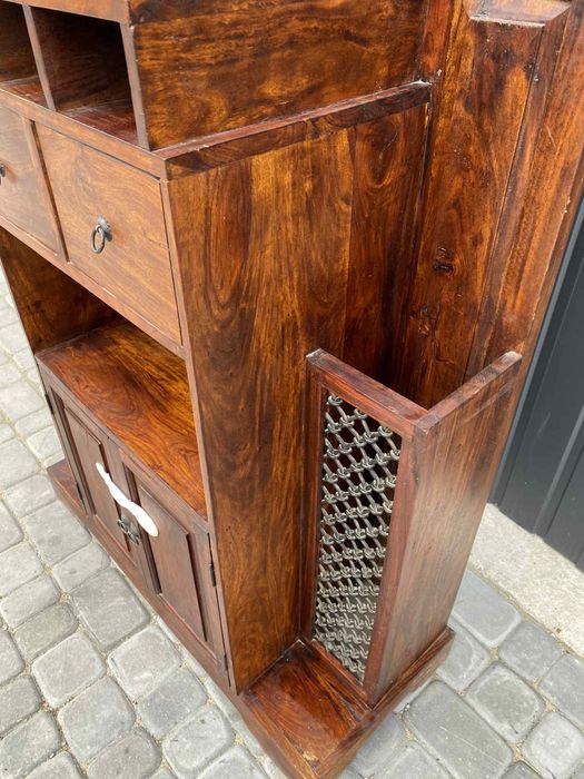 SupeMEGA wieszak drewniany z lustrem i uchwytem na parasolki.Transport