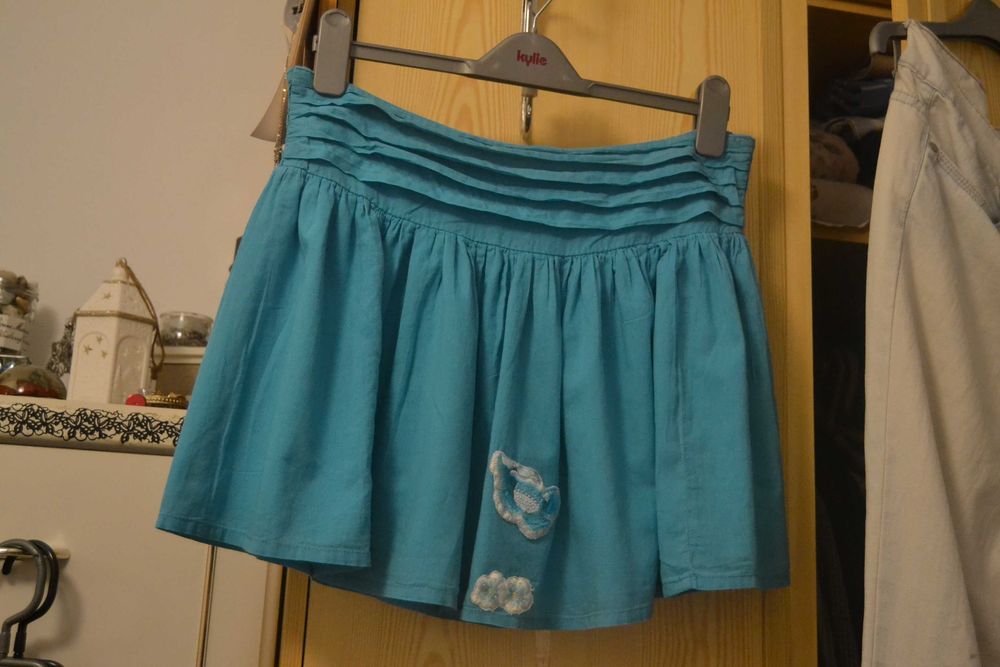 Niebieska letnia mini Peacocks E-vie 40-42 L-XL 100% bawełna