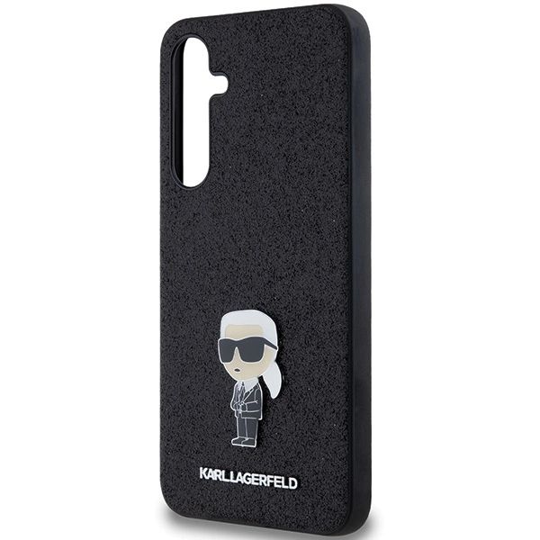 Etui Karl Lagerfeld Fixed Glitter Ikonik Logo Metal Pin na Samsung Galaxy A35 - czarne