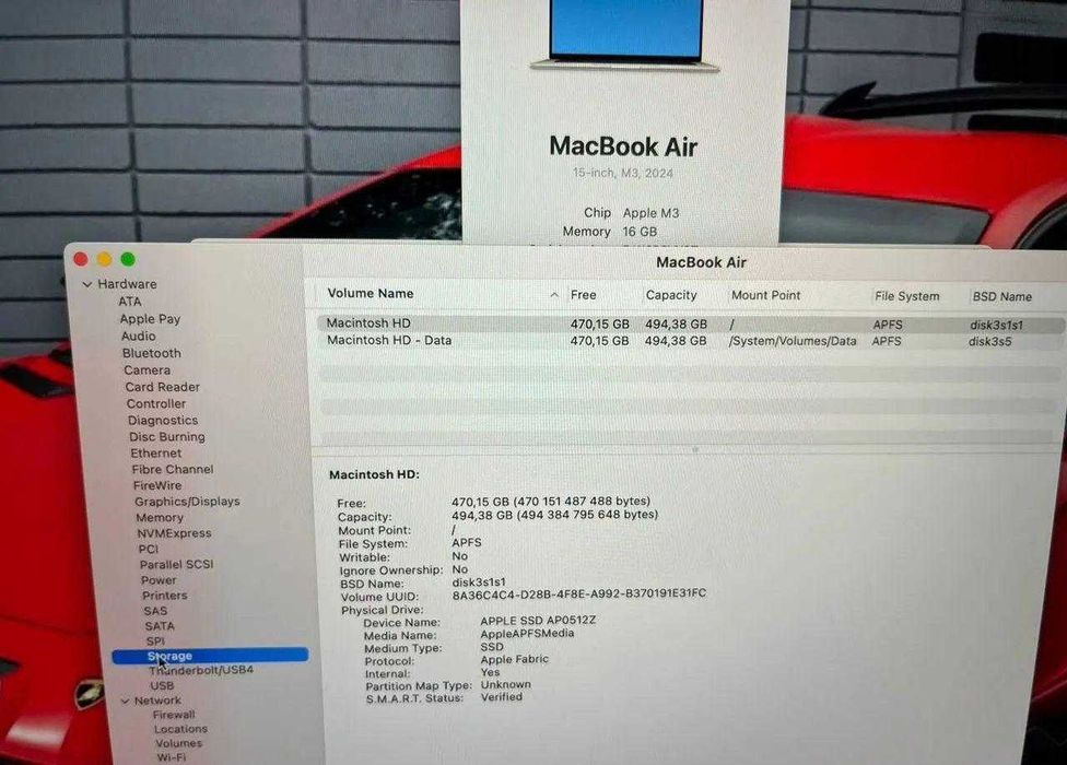 Macbook Air 15 m3 16/ 512 gb