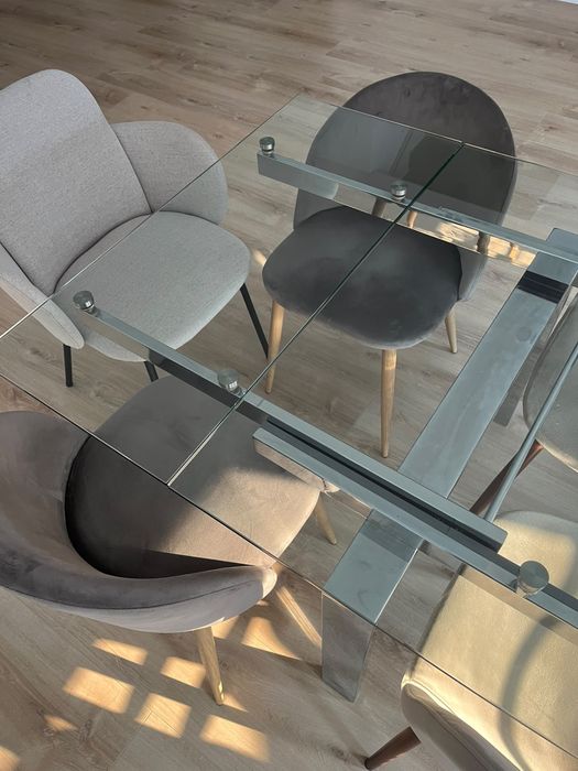 Mesa de vidro extensível 10 lugares