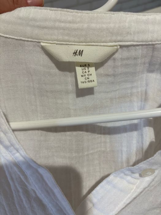 Bluzka koszulowa H&M biała bawełna