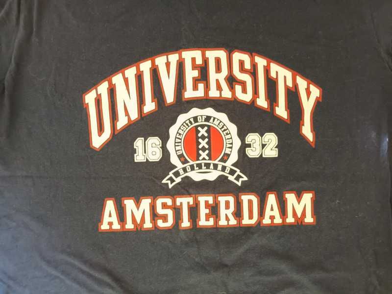 Granatowa koszulka z nadrukiem męska Rozmiar L