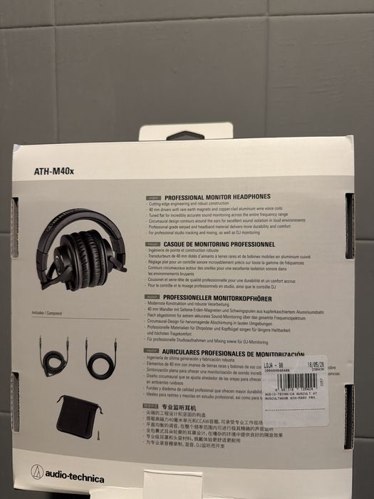 HEADPHONES AUDIO-TECHNICA ATH-M40x - NOVO