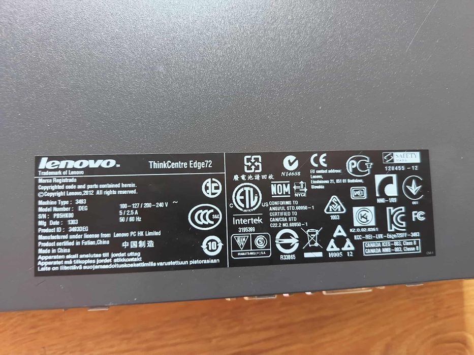 Lenovo ThinkCentre Edge72 i7 256GB SSD 8GB RAM