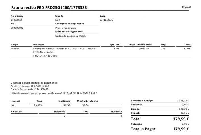 REDMI 15 5G NOVO usado 1 mês.