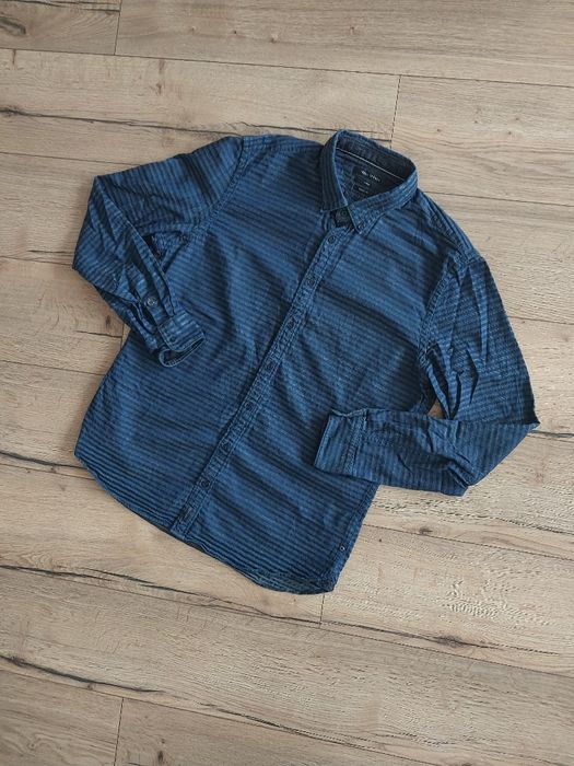 Koszula Marc O'Polo Shaped Fit indigo bawełniana koszula w paski