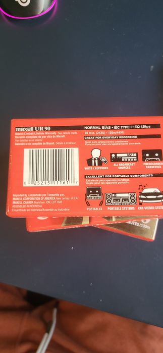 5 Cassetes de áudio Maxel 90 minutos