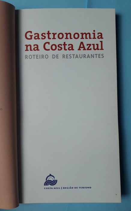 Livro - Gastronomia na Costa Azul, Roteiro de Restaurantes VSO
