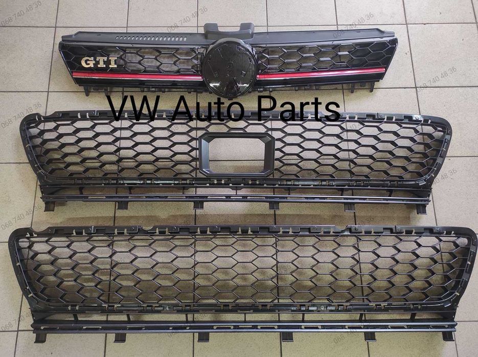 Golf 7 GTI 12-16 , 16-  передній бампер решітка Гольф