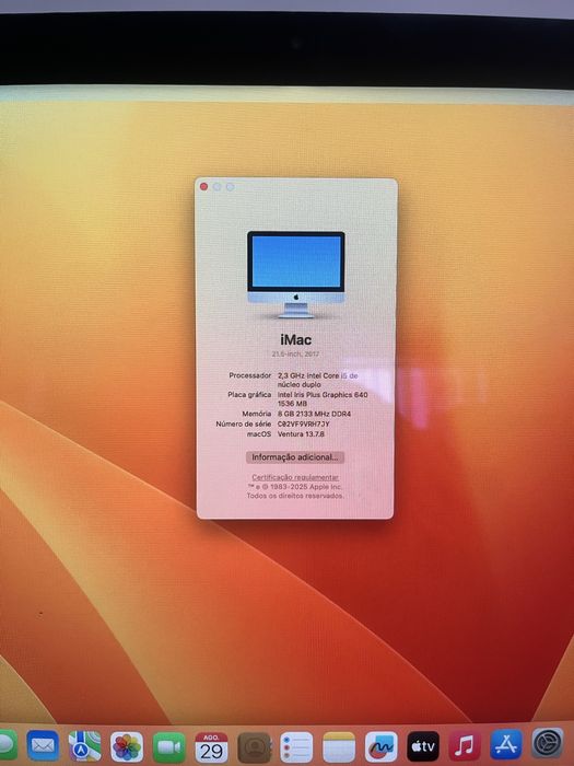 iMac 21,5” 2017 + Teclado + Rato — 1TB | 8GB RAM