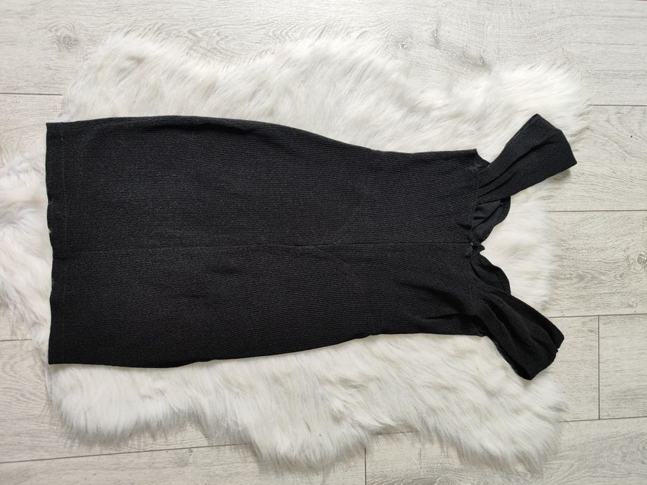 Sukienka czarna mini, mała czarna, XS, S, prążkowana, nowa