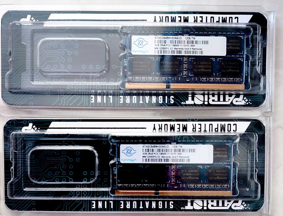 Оперативная память для ноутбука 8GВ (2х4GB DDR3- PC3-12800 1.5v)