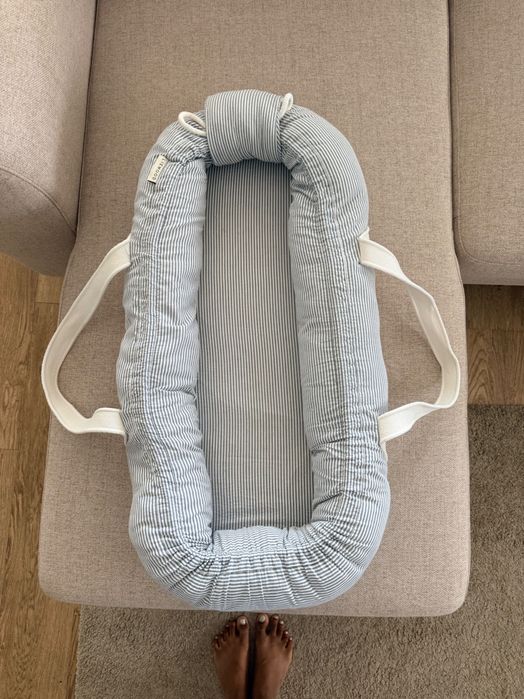 Liewood Gro Babylift (Ninho e Alcofa Portátil) – Riscas Azuis – Como Novo