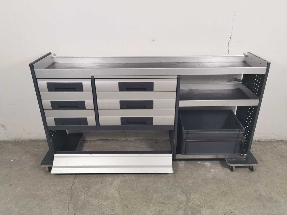 Zabudowa serwisowa warsztatowa regał samochodowy serwis SZUFLADY BOTT