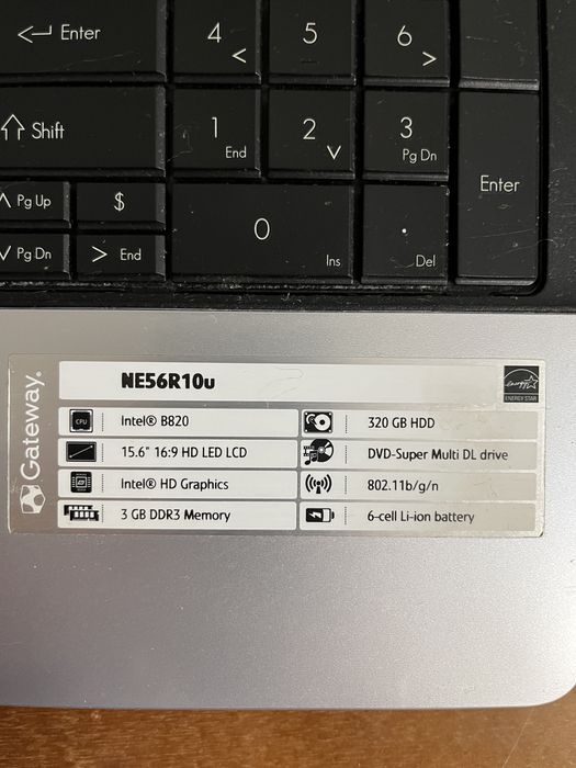 Ноутбук Gateway NE56R10u на запчастини